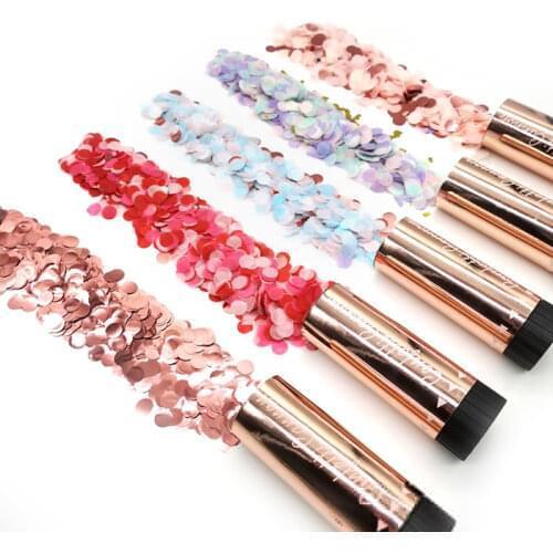 1Pcs Metallic Rose Gold Confetti Party Popper Cannons Handheld Spring Firecracker Graduation Wedding Party Supplies