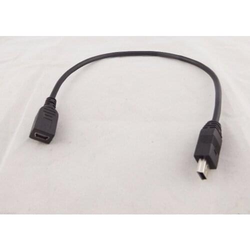 10pcs Mini USB B 5 Pin Male Plug To Female Jack Extension Data Adapter Lead Cable Cord 25cm