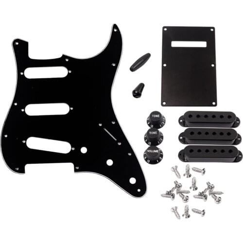 3Ply SSS Pickguard, Pickguard Back Plate with 3Pcs Single Coil Pickup
