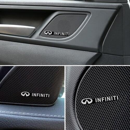 4pcs car audio decorate 3D Aluminum Badge Emblem Sticker For Infiniti FX35 Q50 Q30 ESQ QX50 QX60 QX70 EX JX35 G35 G37 EX3