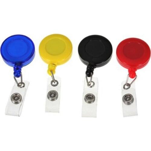 NEW Set of 4 pcs Retractable Reel Badge holder YOYO Clip Snap Button ID Card Key