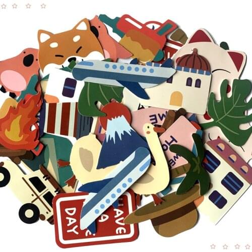 40pcs Korean outdoor cartoon cute animals Stickers For Suitcase Skateboard Laptop Luggage Fridge Phone Car Styling DIY Sticker