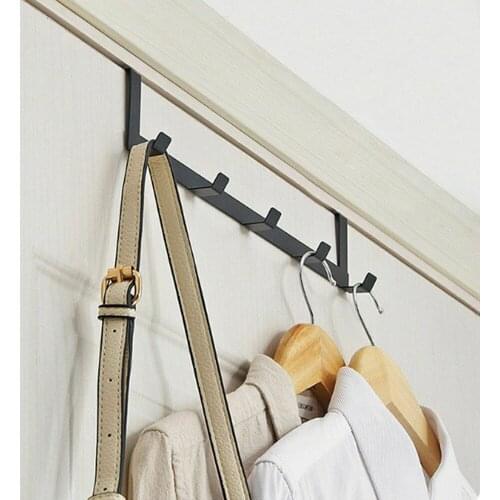 Door 5 Hooks Home Bathroom Organizer Rack Clothes Coat Hat Towel Hanger Housekeeping Organizers Hooks Up Avoid Nailing JU0040