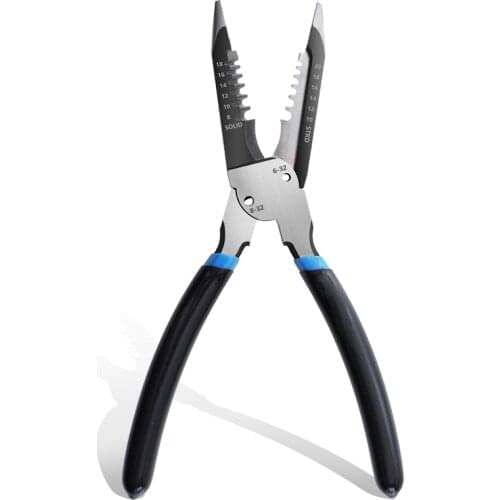 5 In 1 Stripper 8 Inch CR-V Multi-function Wire Stripper Long Nose Cutting Pliers Crimper Electrician Hand Tools