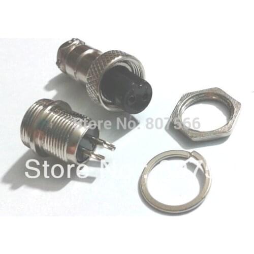 50 set 2-Pin GX12 12mm Audio Cable Connector adapter Chassis Mount New