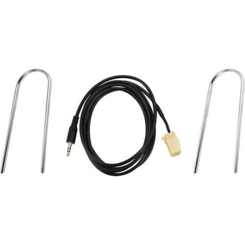 Car 3.5MM Black AUX Input Adapter Cable Line with Radio Removal Tools for Peugeot 206 207 307 308 Citroen Sega MP3 MP4 Phone