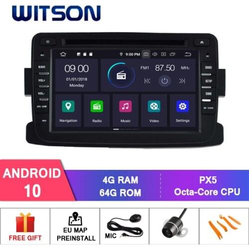 WITSON Android 10 Octa- core (Eight-core) 4G RAM CAR DVD PLAYER GPS For RENAULT Dacia Duster Logan Sandero Dokker Lodgy car gps