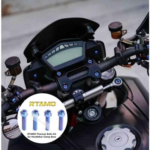RTAMO Titanium Alloy Handlebar Clamp Base Bolts 4PCs Kit for Hypermotard 821 OEM Replacement High Performance
