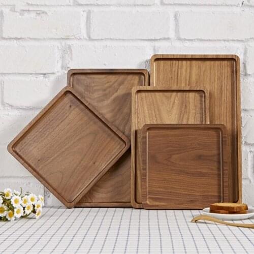 Solid Walnut Wood Pallets Rectangle Water Cup Tea Coffee The Whole Wood Serving Tray Natural Wood Oil Quality Plate Handmade