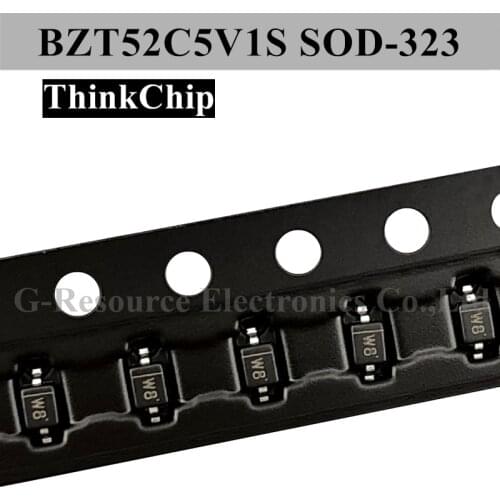 100pcs) BZT52C5V1S SOD-323 SMD 0805 voltage stabilized diode 5.1V SOD323(Marking W8)