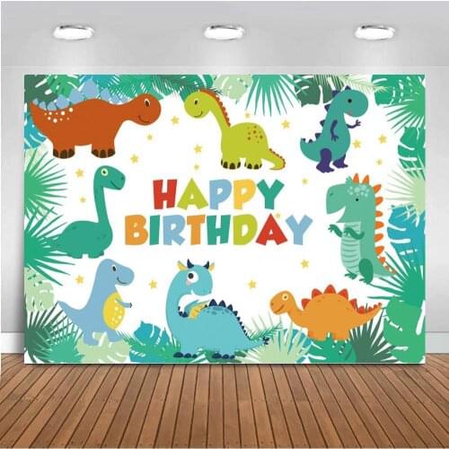 Photocall Cartoon Jungle Dinosaur Party Baby Birthday Photography Backgrounds Customized Backdrops For Photo Studio