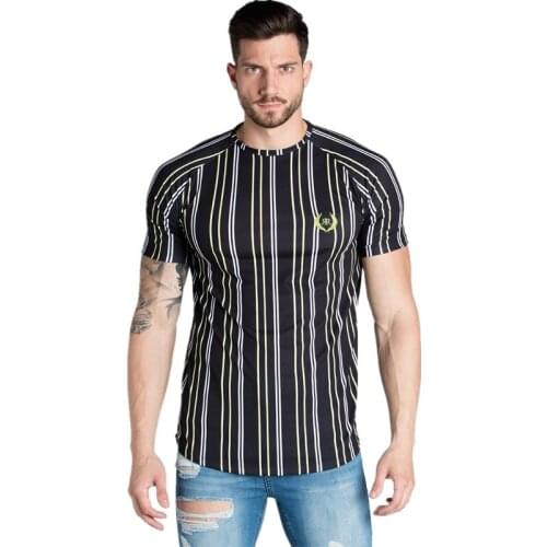 Vintage Men Black White Striped T Shirt 2020 Summer New Mens Quick Dry Short Sleeve TShirt Hip Hop Man Sport Tee Shirt Koszulka