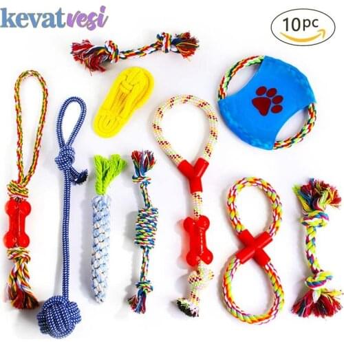 Dog Toys Training Cotton Rope Knot Toy Interactive Dog Toys Set for Small Dogs Bite Resistant Chew Clean Teeth Pet Supplies