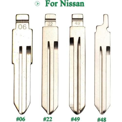 Bilchave 10pcs #06 22 48 49 Blank KD For Nissan A33 A32 Tiida Sylphy Teana Livina Sunny X-Trail Fob Flid Remote Key Blade NSN14