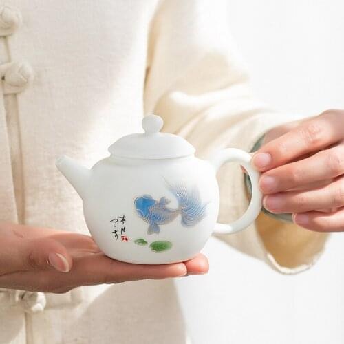 Ceramic Teapot Tea Set Ceramic Whiteware Single Teapot Flower Tea Black Tea Cup Small Tea Making Device Tea Pots Tea Set Siteel