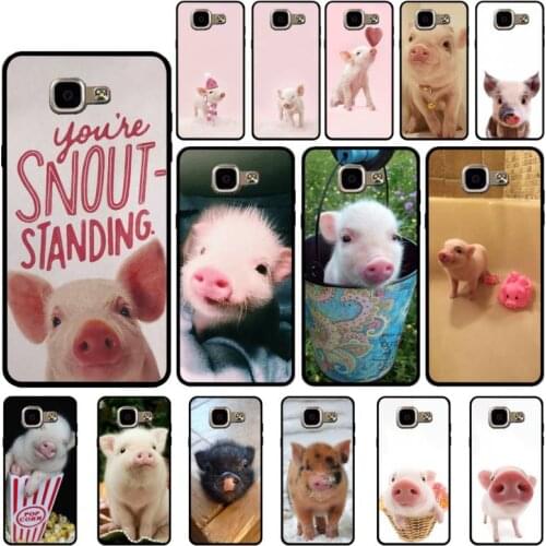 FHNBLJ Cute pet pig baby Customer Phone Case for Samsung A6 A8 Plus A7 A9 A20 A20S A30 A30S A40 A50 A70