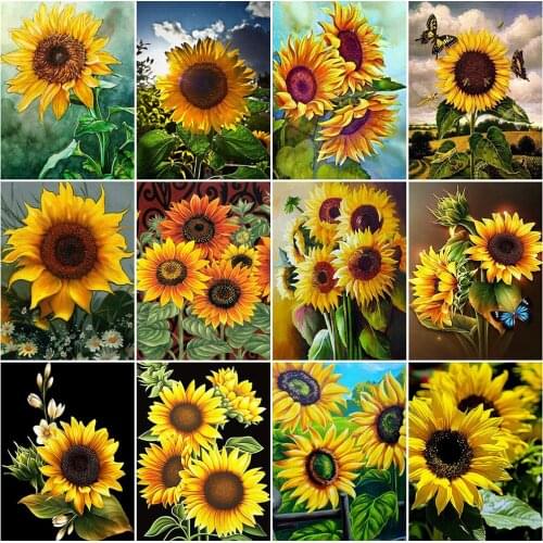 MomoArt 5D Diamond Painting Sunflower New Arrival Diamond Mosaic Flower Cross Stitch Embroidery Full Square Hobby Handicraft