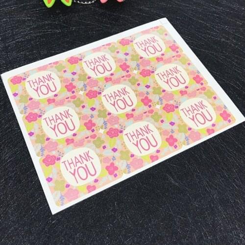 450pcs- 3*4cm Floral "Thank you" adhesive sticker DIY gift packaging decoration seal label