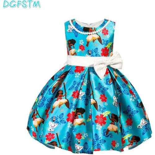 2017 New Christmas Moana Maui Girls Dress Cosplay Dress Princess Dress Children Clothing Kids Moanna Dresses For Girls costumes