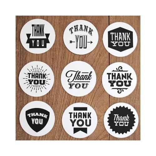 Wholesale 540pcs Big Classic White Black "Thank You" Gift Stickers/ Christmas packaging seal labels stickers
