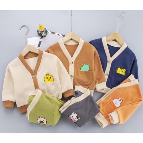 Autumn Kids Knitting Coat Baby Boys Girls Pullover Sweaters Tops Cartoon Long Sleeve Sweater JYF