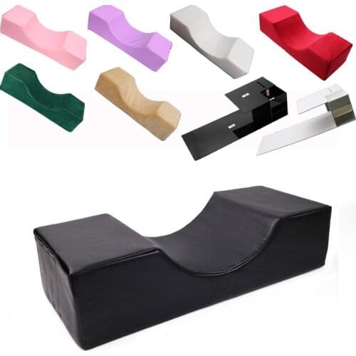 7 Colors Eyelash Extension Pillow Shelf Flannel PU Grafting Eyelashes Pillows Lash Pillow MakeUp Tools Pillow For lashes OEM