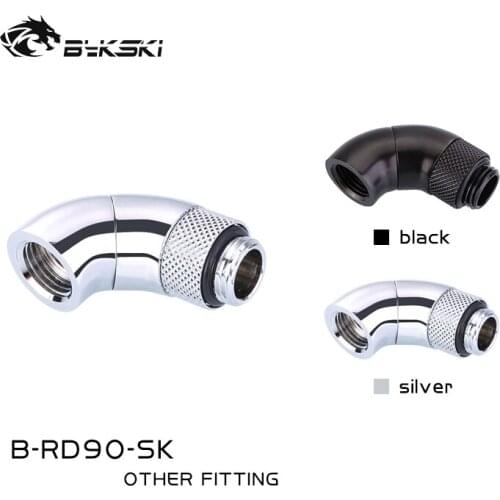 Bykski PC Water Cooling Rotary Fitting tube connector 90degree G1/4 male to female water cooler Adaptors B-RD90-SK