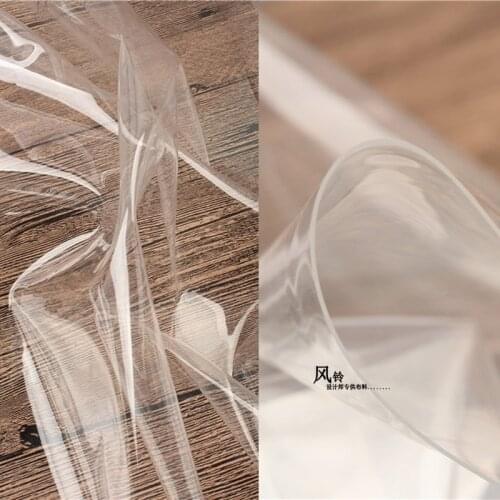 0.5mm Transparent TPU Fabric See-through Clothes Raincoat Waterproof Table Cloth Bag Dress Handcrafts Designer Fabric