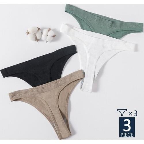 Richkeda Store New 2021 G-string Cotton Panties Sexy Thongs Panties For Women Briefs Female Underpants Underwear Pantys Lingerie