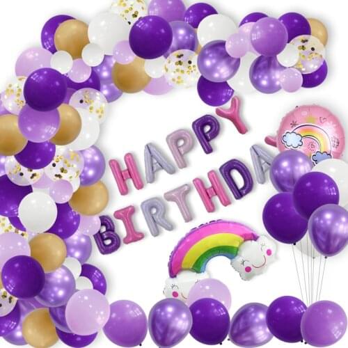 Happy Birthday Balloons Alphabet Letters Mermaid Unicorn Theme Balloon Wedding Party Birthday Decoration Children Party Balloon