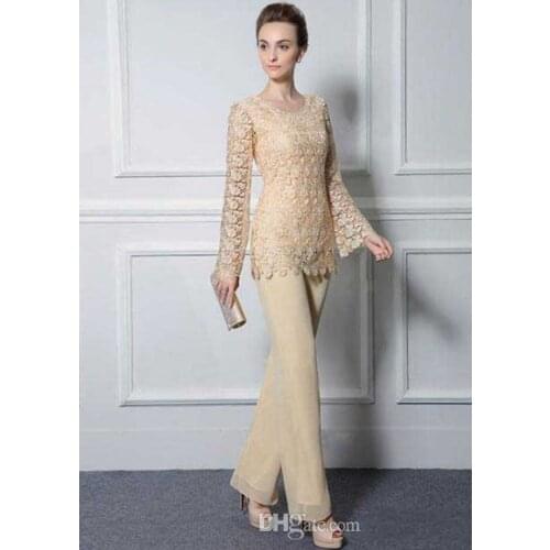 2020 Chiffon Mother Of The Bride Dresses Long Sleeve Evening Dress Wedding Guest Gowns Lace Appliques Mothers Dress