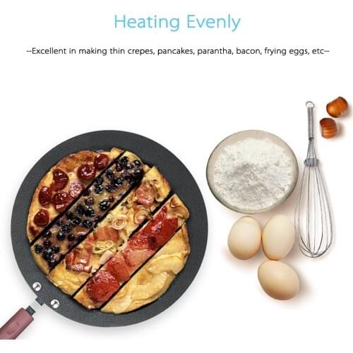 Pancake Pan Crepe Maker Flat Pan Griddle Pan Layer-cake Pancake with Spreader Spatula Crepe Maker Omelet Baking Pan Cake Cooking