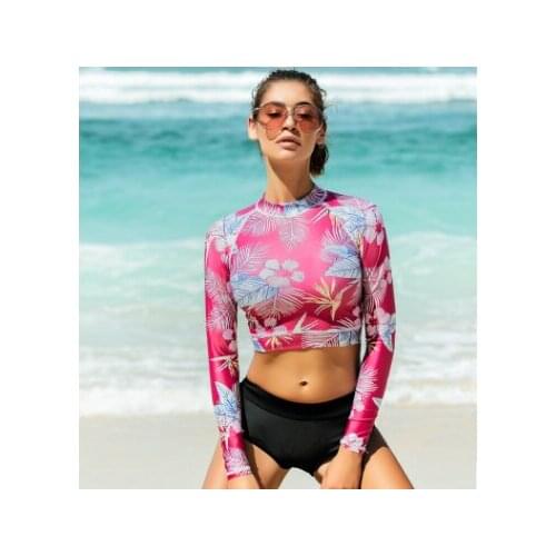 2017 Print Floral One Piece Swimsuit Long Sleeve Swimwear Women Bathing Suit Retro Swimsuit Vintage One-piece Surfing Swim Suits