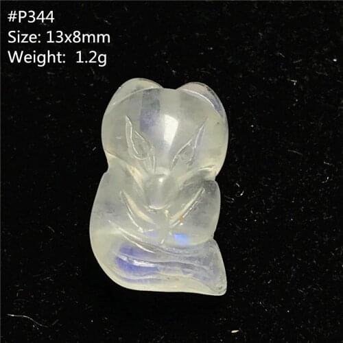 Top Natural Blue Light Moonstone Pendant For Women Man Fox Carved Crystal Beads 13x8mm Luck Love Healing Stone Jewelry AAAAA