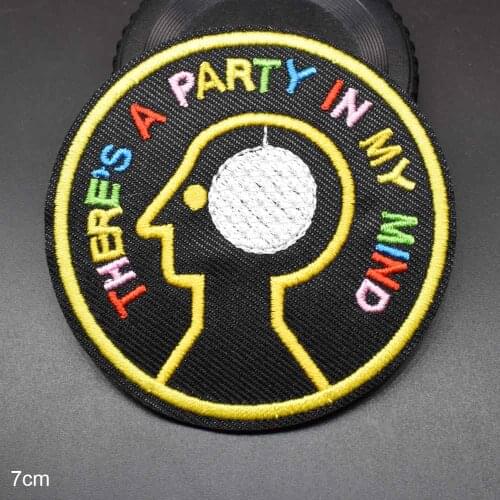 Party In Mind You Can't Delegate Thinking Brain Iron On Embroidered Clothes Patches For Clothing Stickers Garment Wholesale