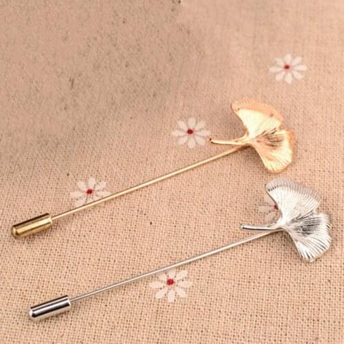 Vintage Brooches Unisex Collar Pins Ginkgo Biloba Leaf Lapel Pin Brooch Pins Men Flower Leaf Tassel Chain Brooch Bijoux