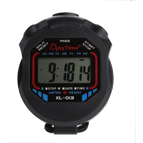 Waterproof Digital Sports Timer Classic Digital Handheld LCD Chronograph Sports Stopwatch Timer w/string