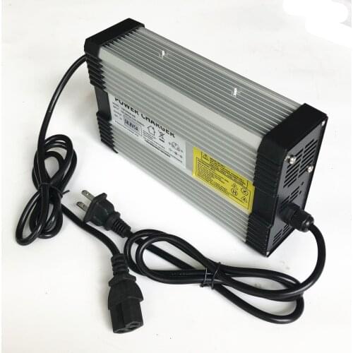 Output 58.8V 5A Lithium Iron Phosphate Battery Pack 48V Charger with US Plug Triangular Female Head Adapter Input 100-240V 2A