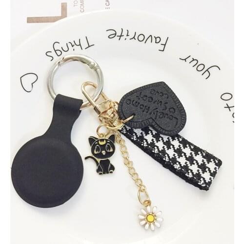 For AirTags Protector Cover Keychain Cartoon Cat Anti-lost Protective Case Key Holder Air Tags Silicone Protect Case keyring