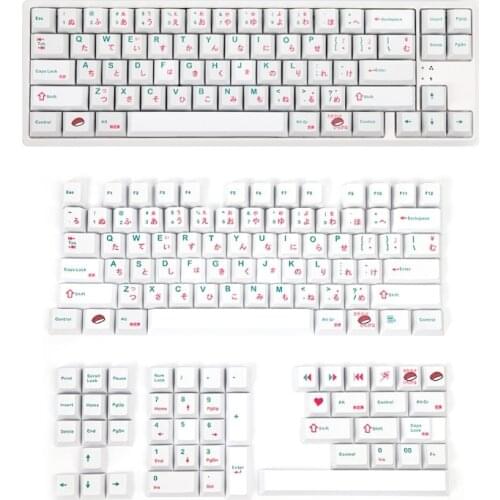 121Keys PBT Keycap Cherry Profile DYE-SUB Sushi Caps for Cherry MX Switch 1.75U 2U Shift 7U Spacebar Mechanical Keyboard