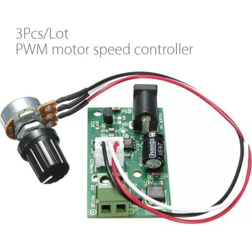 3pcs/lot DC 6V-28V 3A PWM DC Motor Speed Controller Switch Adjustable Regulator Pulse Width