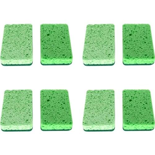 8 Pcs Wood Pulp Cotton Scouring Pad Dishwashing Sponge Pad Household Kitchen Absorbing Water Non-Stick Oil Dish Towel