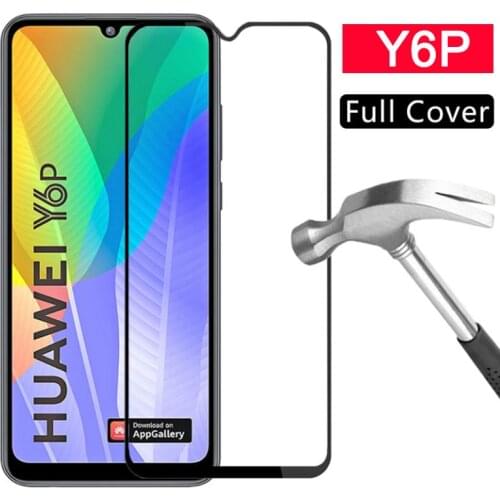 Case for huawei y6p tempered glass screen protector on y 6p 6 y6 p 6.3 cover protective phone coque bag global huaweiy6p safety
