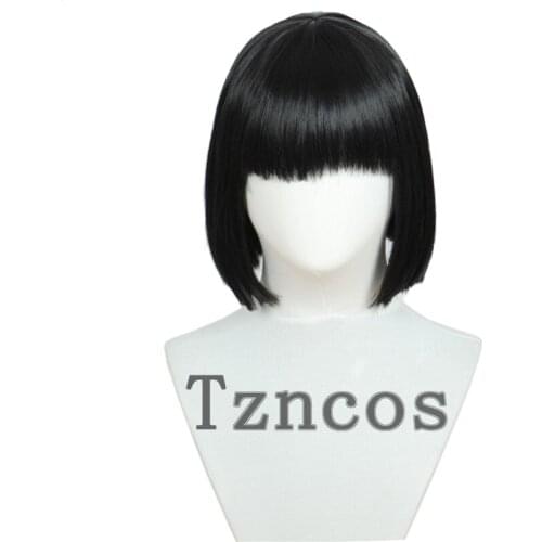 Tzncos Black Short Wig Heat Resistant Synthetic Hair
