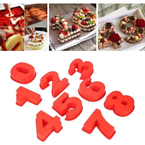 0-8 Number Shaped Baking Mold 3D DIY Silicone Digital Cake Molds For Birthday Wedding Cake Mold Fondant Cake Decoration Tools