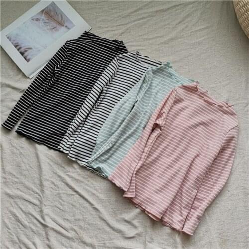 Girls Long-sleeved T-shirt 2020 New Autumn Korean Childrens Clothing Kids Girls Bottoming Shirt Toddler Girl Striped T Shirt