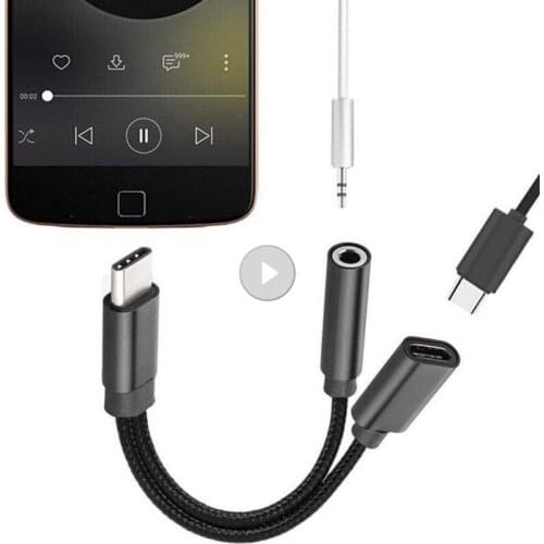 Type-C To 3.5mm Earphone Cable Adapters Usb 3.1 Type C USB-C Male To 3.5 AUX Audio Female Jack For Xiaomi Iphone Accessories