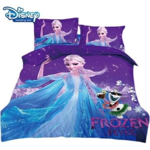 Frozen Elsa Bedding Set Twin Size Childrens Bedroom Decoration Single Flat Sheet Quilt Covers 2-4pcs Free Shipping Promotion