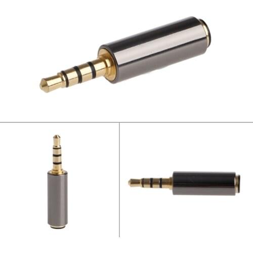 Mini 3.5mm Stereo Male 4 Pole Plug To 3.5mm Female Jack Audio Connector Adapter