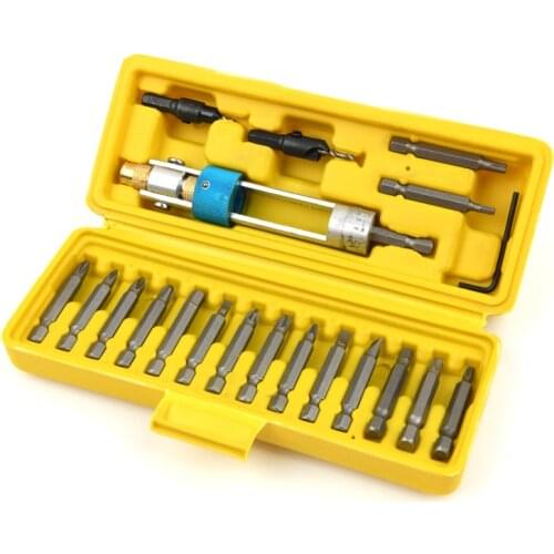 20Pcs Half Time Drill Multi Screwdriver Sets High Speed Steel 16 Different Kinds Head Countersink Bits Allen Wrench